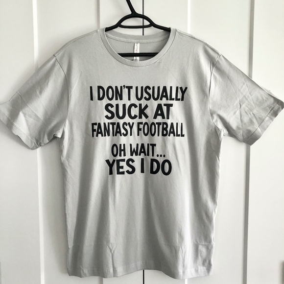 Funny T Shirt, Fantasy Football, Loser, Saying, Size Med, Grey, New Without Tags - Picture 1 of 7
